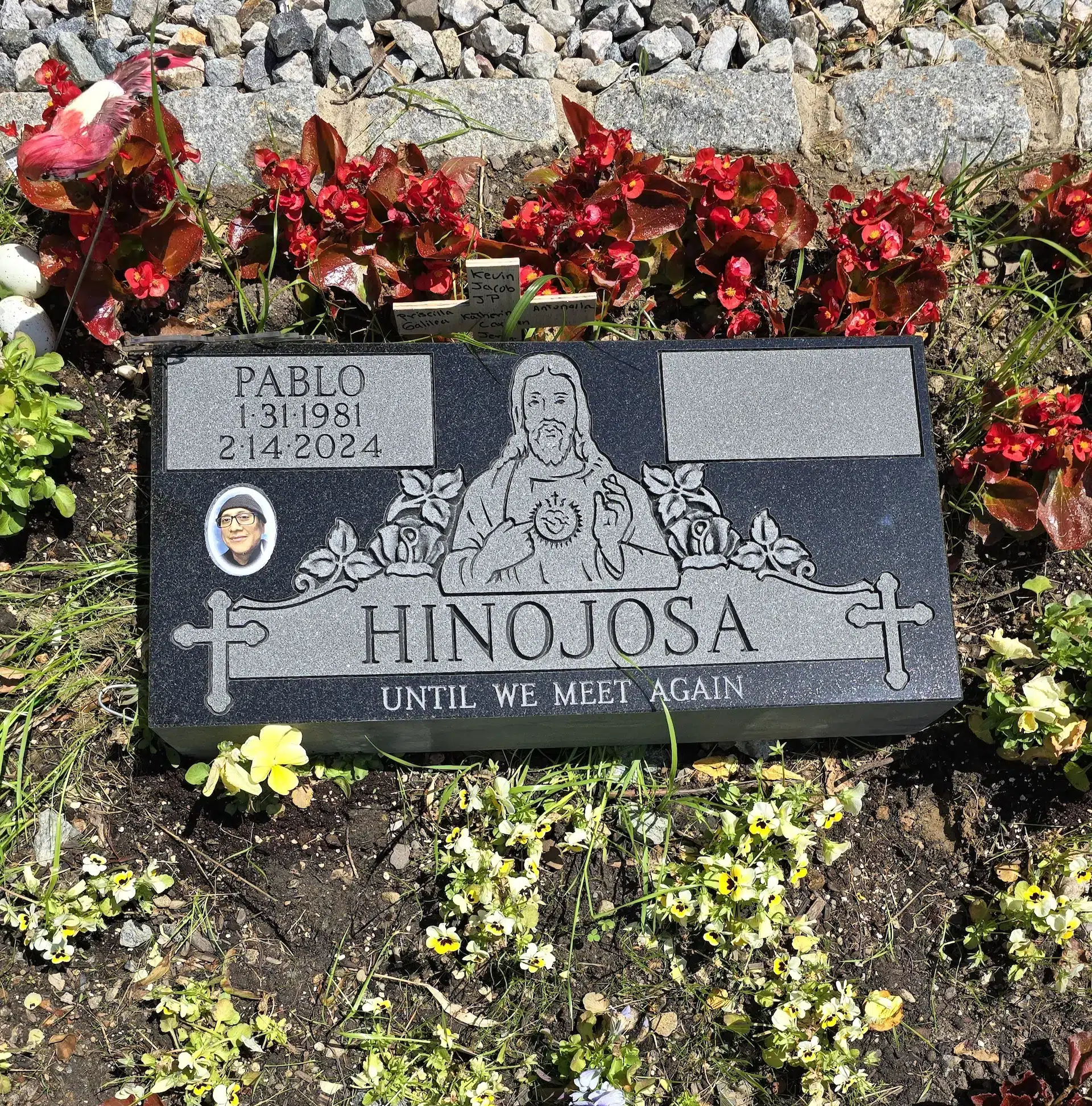 Granite Footstone / Foot Marker hand-carved by Footstone Memorials in NJ — image 3