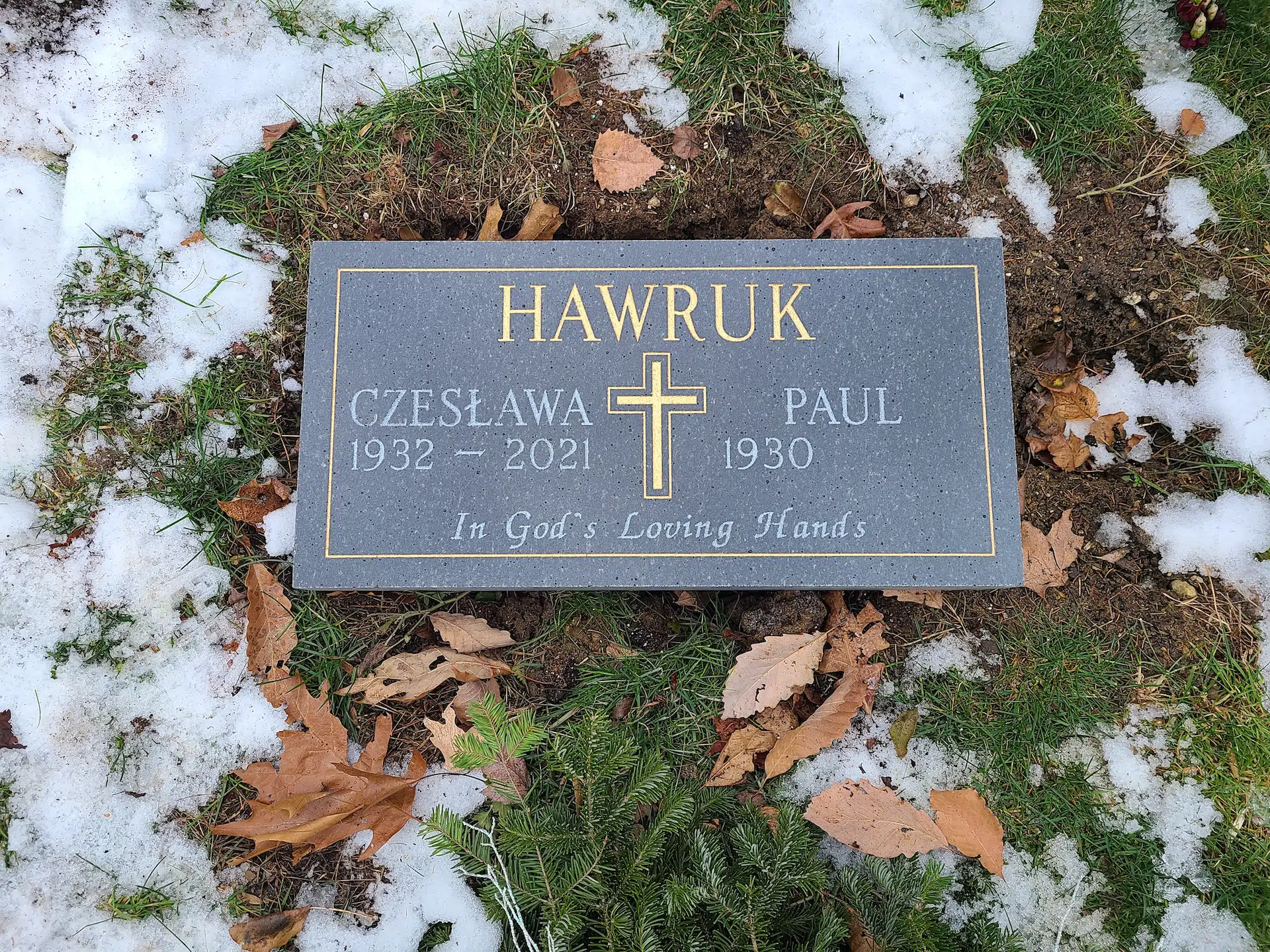 Granite Footstone / Foot Marker hand-carved by Footstone Memorials in NJ — image 2